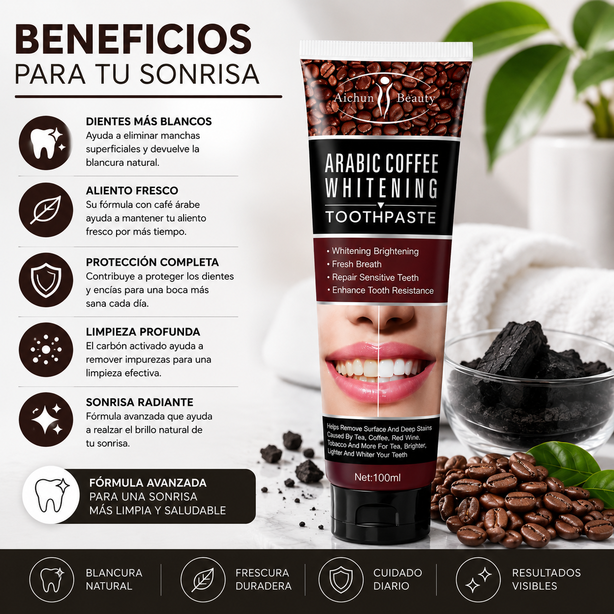 WhiteNova - Sonrisa más blanca al cepillar Crema Dental Blanqueadora