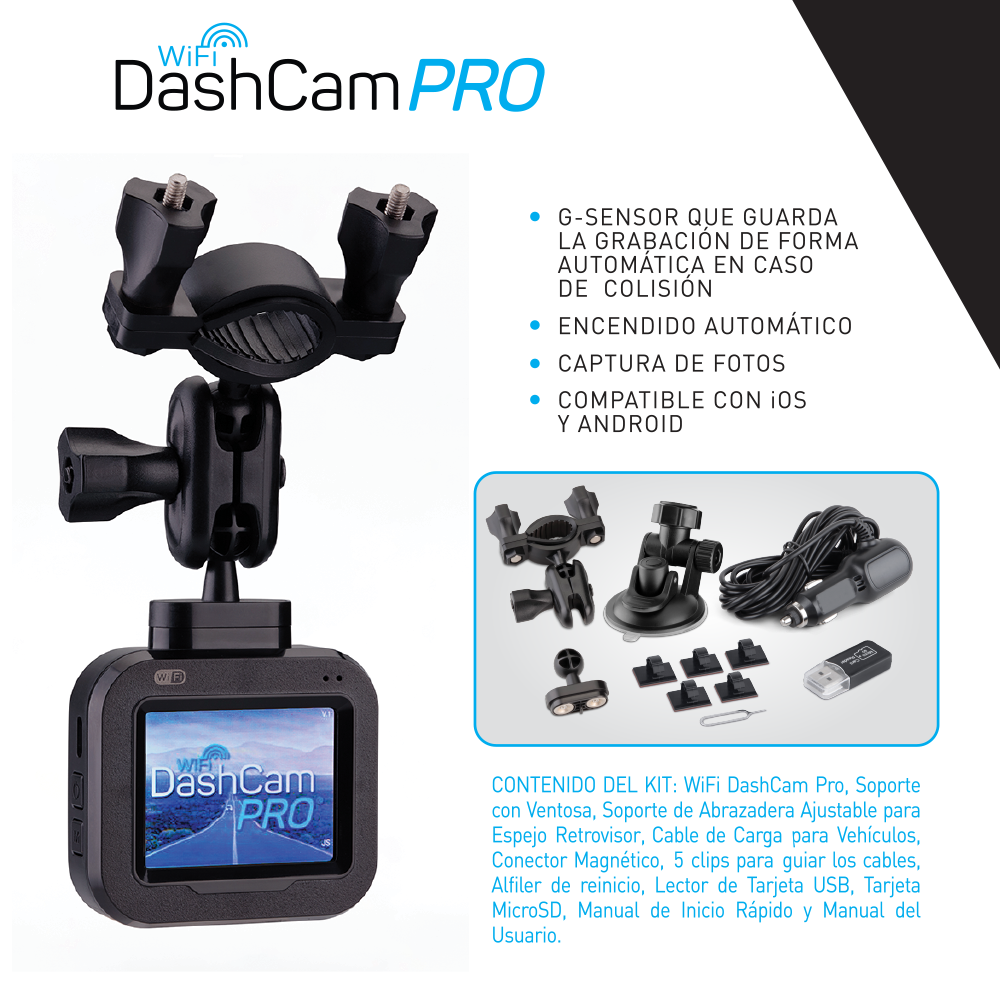 Wifi Dash Cam Pro Cámara para auto: Mayor tranquilidad al dejar tu auto estacionado