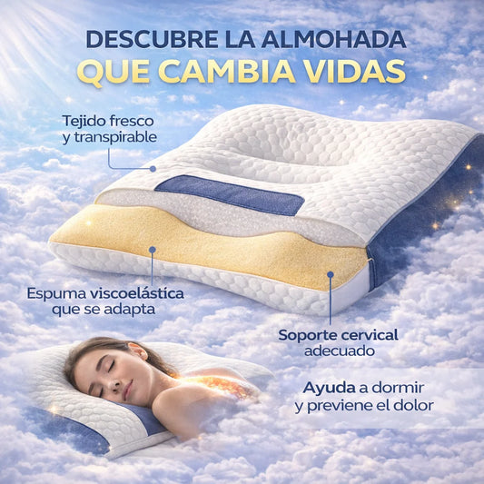 CerviCloud -Almohada Cervical Ergonómica 1pcs Reduce tensión en cuello y espalda