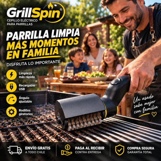 GrillSpin - Limpia tu parrilla más rápido: Cepillo De Limpieza De Parrilla Recargable