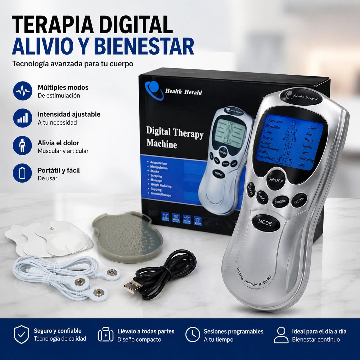 TensPro 4X - Recuperación muscular más rápida: MAQUINA ELECTROESTIMULADOR