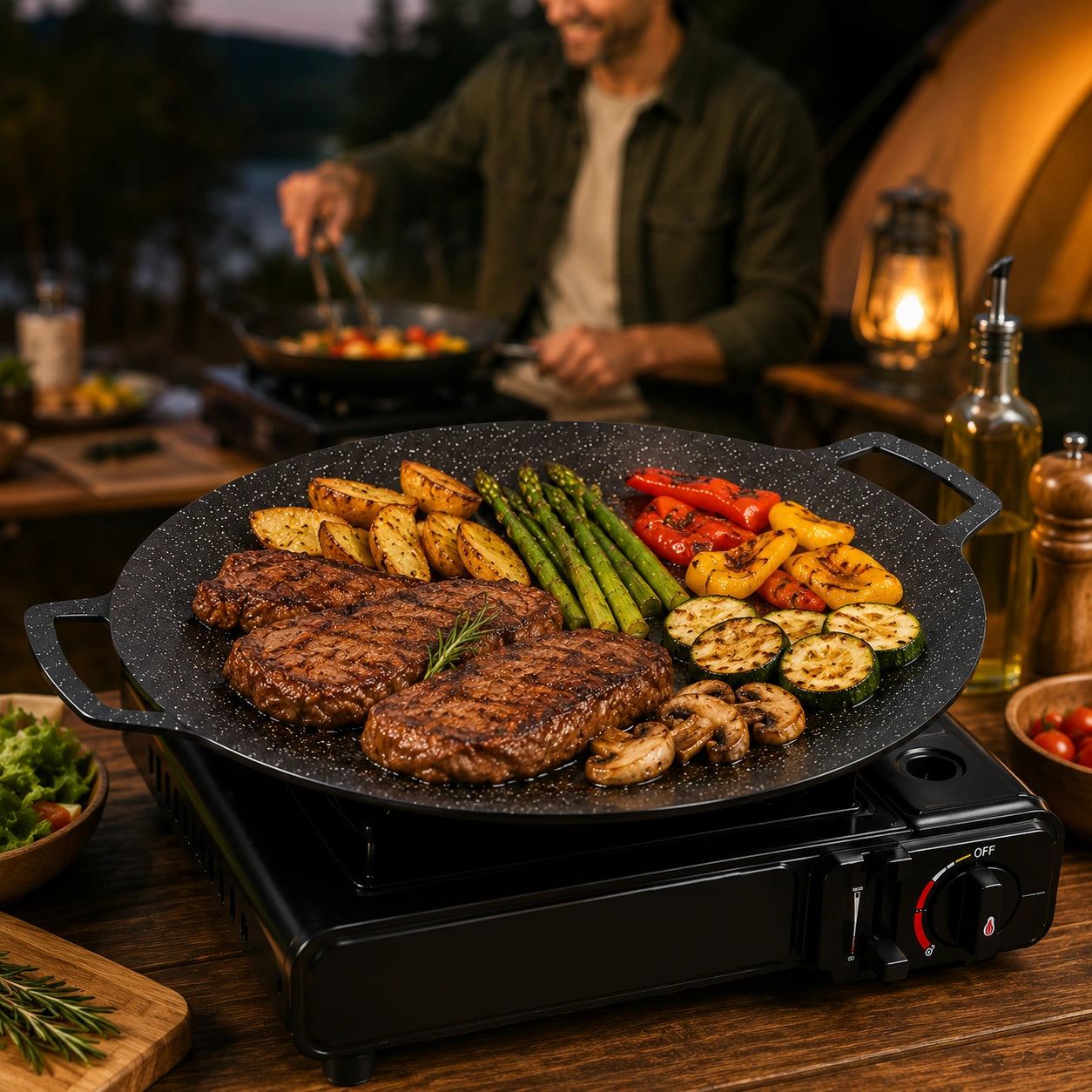 CoreaGrill Pro - Sella tu carne y vegetales como en restaurante: Plancha Coreana asado de disco