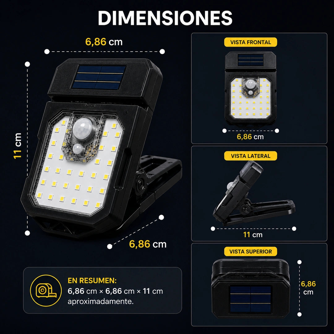 SolarClip Pro - Ilumina donde lo necesites: Lámpara solar con clip sensor YX-525