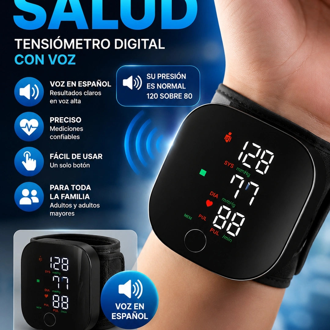 VitalVoz - Escucha tu presión en segundos: TENSIOMETRO DIGITAL NEGRO