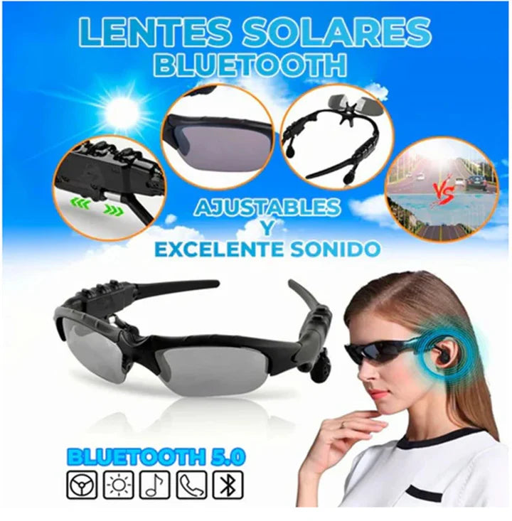 Lentes bluetooth con audífonos: Solo conecta Bluetooth y usa tus lentes con total comodidad