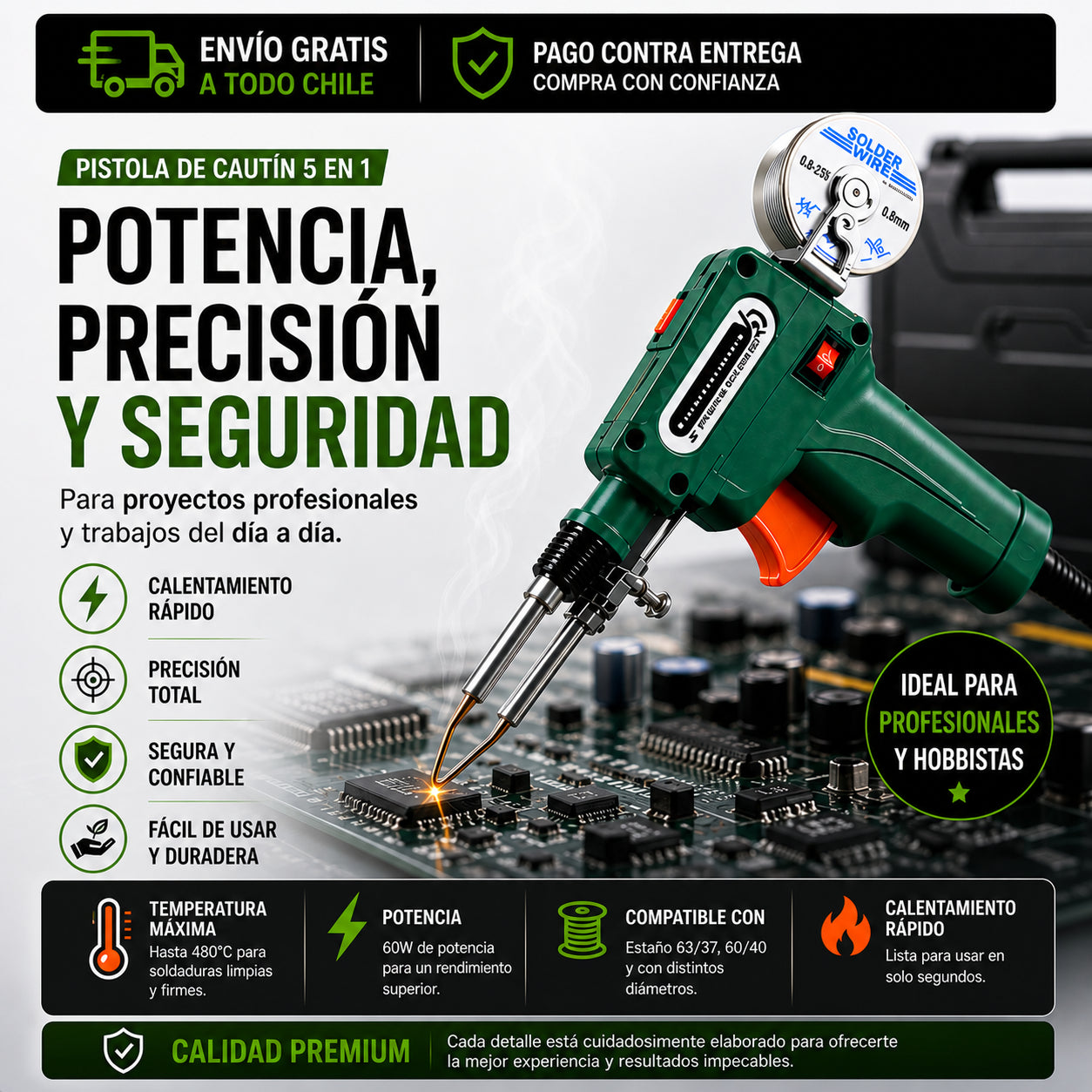 SolderTech One - Precisión sin complicaciones PISTOLA DE SOLDAR