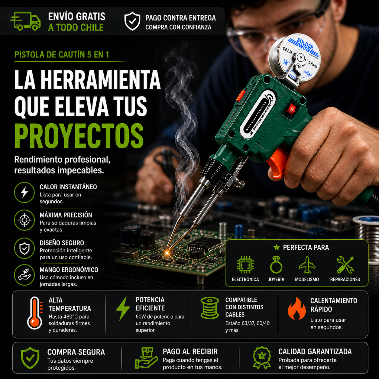 SolderTech One - Precisión sin complicaciones PISTOLA DE SOLDAR