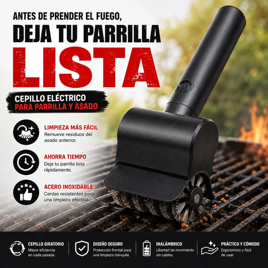GrillPro - Limpieza eléctrica para tu parrilla: cepillo limpiador parrilla inalámbrico