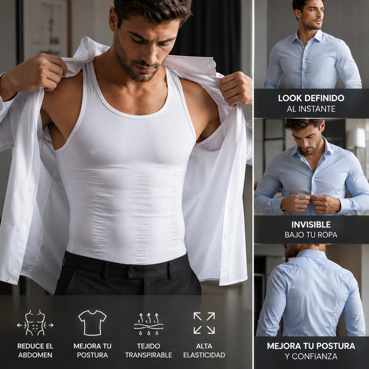 BodyFit Max - Abdomen Plano al Instante.: Camiseta Reductora Masculina Invisible