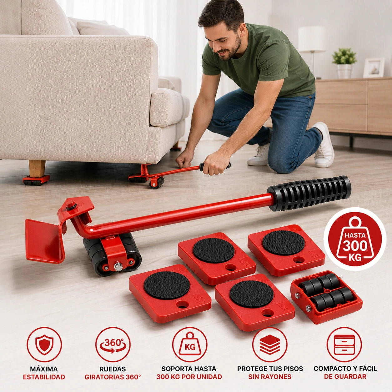 LevantaPro - Mueve Muebles Pesados Sin Esfuerzo: KIT LEVANTA MUEBLE