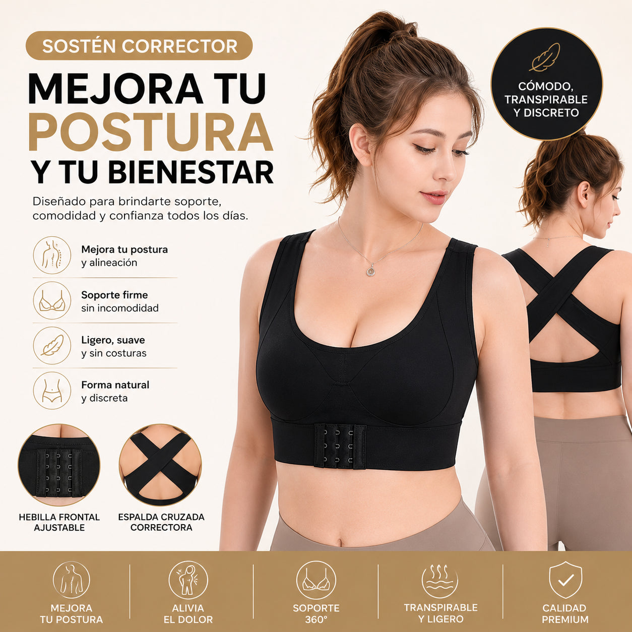 FlexiShape Bra - Levanta y alinea tu postura: Sostén Corrector De Postura Ortopédico